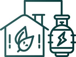 Biogas Energy Line Gradient Icon vector