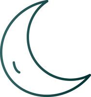 Moon Line Gradient Icon vector