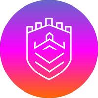 Security Castle Tech Line Gradient Circle Icon vector
