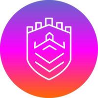 Security Castle Tech Line Gradient Circle Icon vector