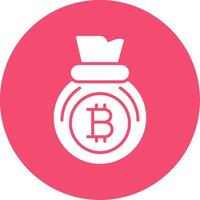 Bitcoin Bag Multi Color Circle Icon vector