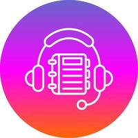 Listening Line Gradient Circle Icon vector