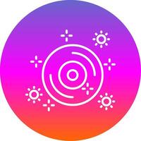 Vinyl Record Line Gradient Circle Icon vector