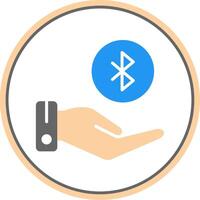 Bluetooth Flat Circle Icon vector