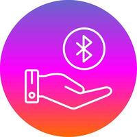 Bluetooth Line Gradient Circle Icon vector