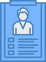 Employee Data Line Filled Blue Icon vector