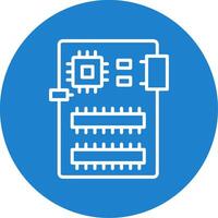 Circuit Board Multi Color Circle Icon vector