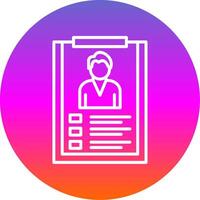 Employee Data Line Gradient Circle Icon vector