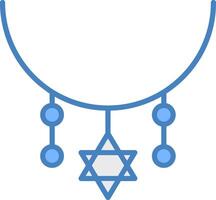 Necklace Line Filled Blue Icon vector
