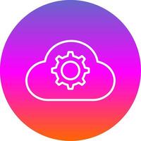 Cloud Settings Line Gradient Circle Icon vector