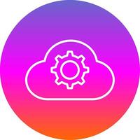 nube ajustes línea degradado circulo icono vector