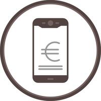 Euro Mobile Pay Flat Circle Icon vector