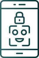 Facial Recognition Line Gradient Icon vector