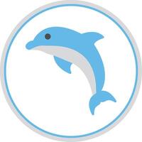 Dolphin Flat Circle Icon vector