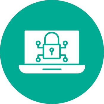 Cyber Security Multi Color Circle Icon vector