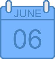 June Line Filled Blue Icon vector