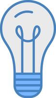 Light Bulb Line Filled Blue Icon vector