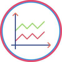 Area Graph Flat Circle Icon vector