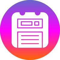 Floppy Disk Glyph Gradient Circle Icon Design vector