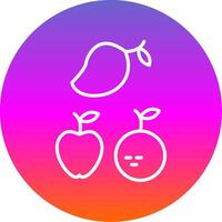 Fruits Line Gradient Circle Icon vector