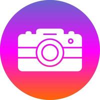 Photo Camera Glyph Gradient Circle Icon Design vector