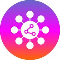Share Glyph Gradient Circle Icon Design vector