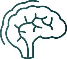 Human Brain Line Gradient Icon vector
