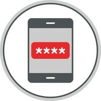 Password Flat Circle Icon vector