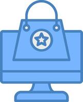 Submit Order Line Filled Blue Icon vector