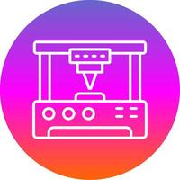 3d Printer Line Gradient Circle Icon vector