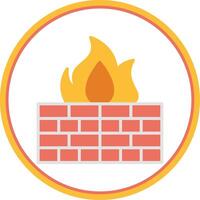 Firewall Flat Circle Icon vector