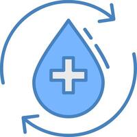 Purified Water Line Filled Blue Icon vector