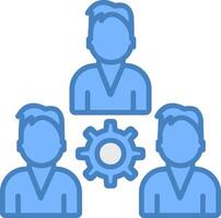 Team Management Line Filled Blue Icon vector