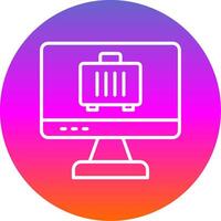 Computer Line Gradient Circle Icon vector