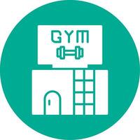 gimnasio multi color circulo icono vector