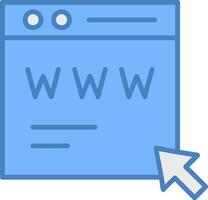 Web Page Line Filled Blue Icon vector