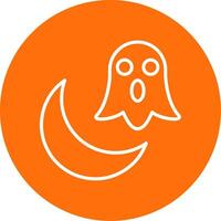 Halloween Moon Multi Color Circle Icon vector