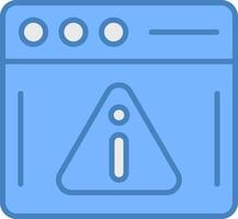 Warning Line Filled Blue Icon vector