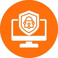 Security Computer Fix Multi Color Circle Icon vector