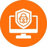 Security Computer Fix Multi Color Circle Icon vector