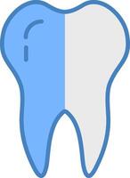 Dental Line Filled Blue Icon vector