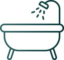 Bathtub Line Gradient Icon vector