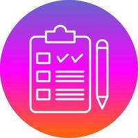 Checklist Line Gradient Circle Icon vector