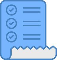 Check List Line Filled Blue Icon vector