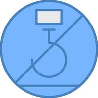 utilizar No manos línea lleno azul icono vector