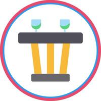 Dining Table Flat Circle Icon vector