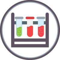 Test Tubes Flat Circle Icon vector