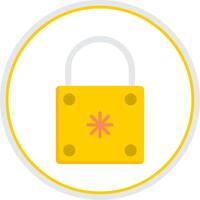 Padlock Flat Circle Icon vector