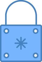 Padlock Line Filled Blue Icon vector