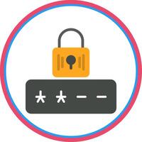 Password Flat Circle Icon vector